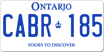 ON license plate CABR185