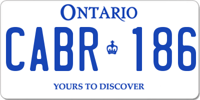 ON license plate CABR186