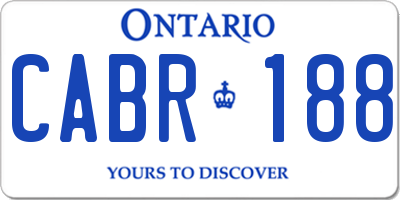 ON license plate CABR188