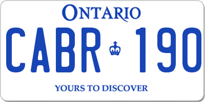 ON license plate CABR190