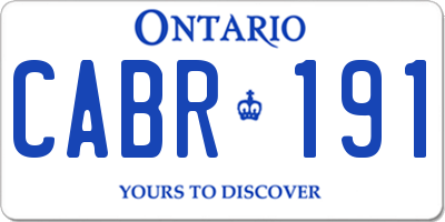 ON license plate CABR191