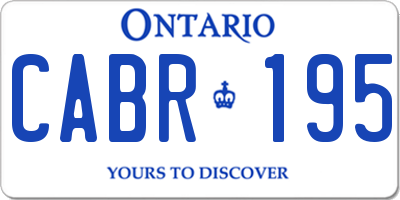 ON license plate CABR195