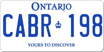 ON license plate CABR198