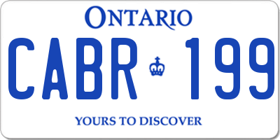 ON license plate CABR199