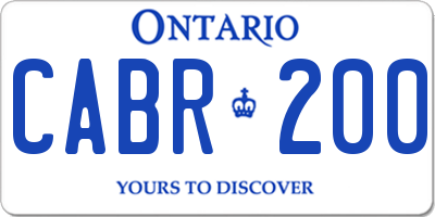 ON license plate CABR200