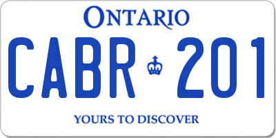 ON license plate CABR201