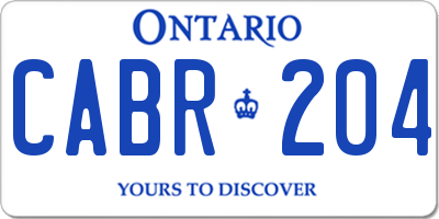 ON license plate CABR204