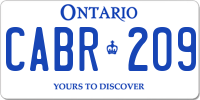 ON license plate CABR209