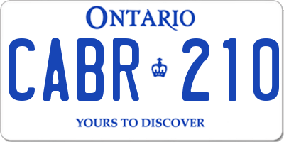 ON license plate CABR210