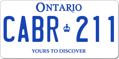 ON license plate CABR211