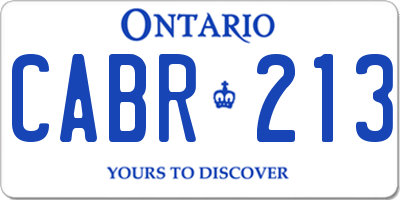 ON license plate CABR213