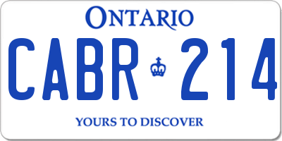 ON license plate CABR214