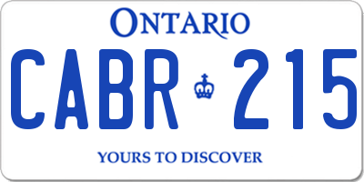 ON license plate CABR215