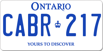 ON license plate CABR217