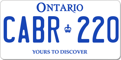 ON license plate CABR220