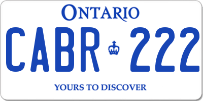 ON license plate CABR222