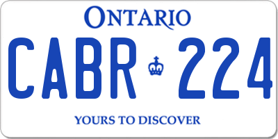 ON license plate CABR224