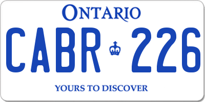 ON license plate CABR226