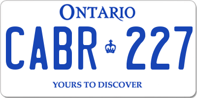 ON license plate CABR227