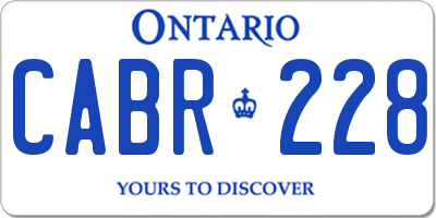 ON license plate CABR228