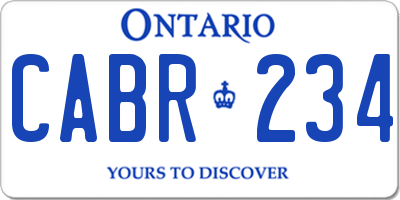 ON license plate CABR234