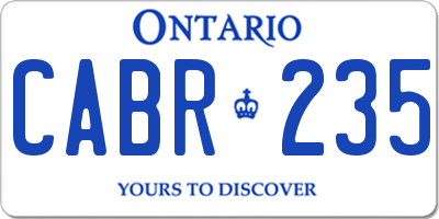 ON license plate CABR235