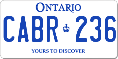 ON license plate CABR236