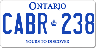 ON license plate CABR238