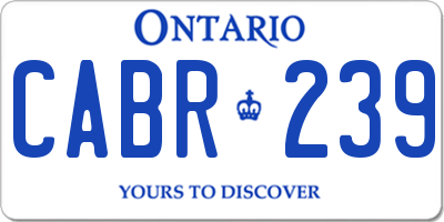 ON license plate CABR239