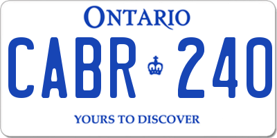 ON license plate CABR240