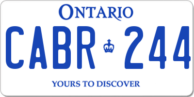 ON license plate CABR244