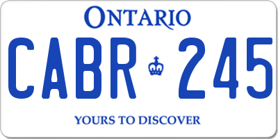 ON license plate CABR245