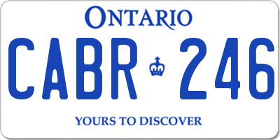 ON license plate CABR246