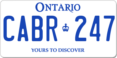 ON license plate CABR247