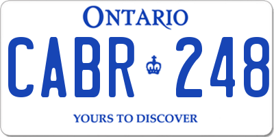 ON license plate CABR248