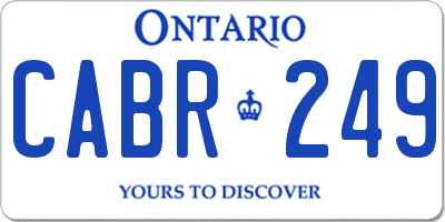 ON license plate CABR249