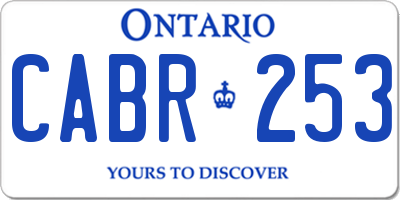 ON license plate CABR253