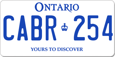 ON license plate CABR254