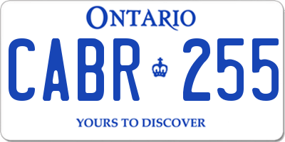 ON license plate CABR255