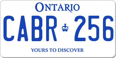 ON license plate CABR256