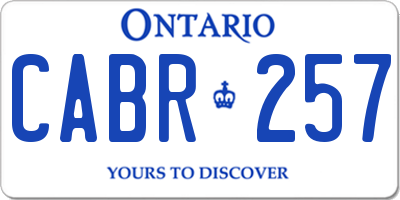 ON license plate CABR257