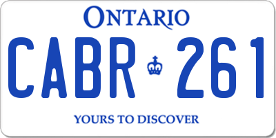 ON license plate CABR261