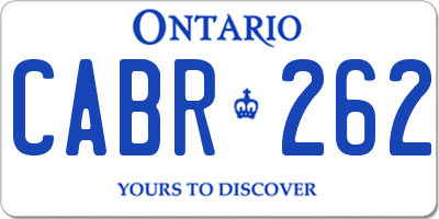 ON license plate CABR262