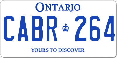 ON license plate CABR264