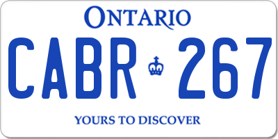 ON license plate CABR267