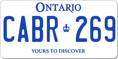 ON license plate CABR269