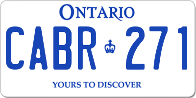 ON license plate CABR271