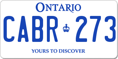 ON license plate CABR273