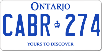 ON license plate CABR274