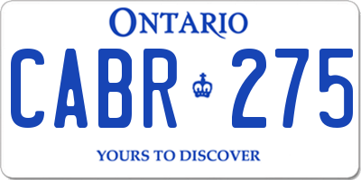 ON license plate CABR275